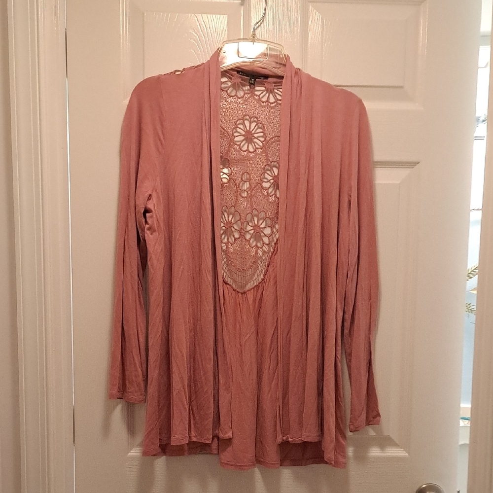Women's Pink Lace Detail Top